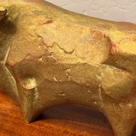 Vintage Japanese Ox Metal Sculpture, Sotaro Saegusa Zodiac
